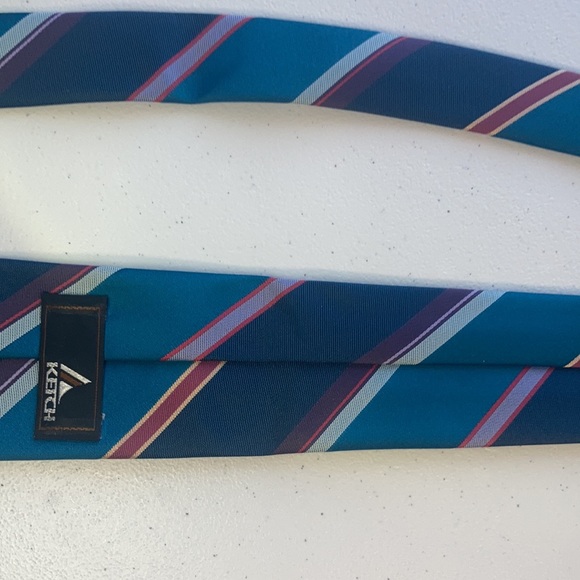 Vintage 80s multicolored striped tie - Picture 8 of 14